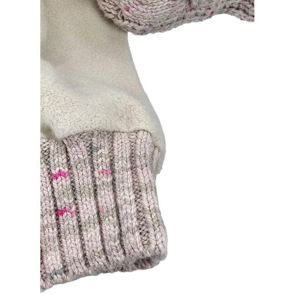 Free People Sweater Medium Cable Knit Fleece Layer Gray Scoop Neck Slouchy - Picture 5 of 9